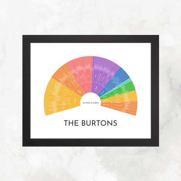 Bright Rainbow: Linked Descendancy Fan Chart
