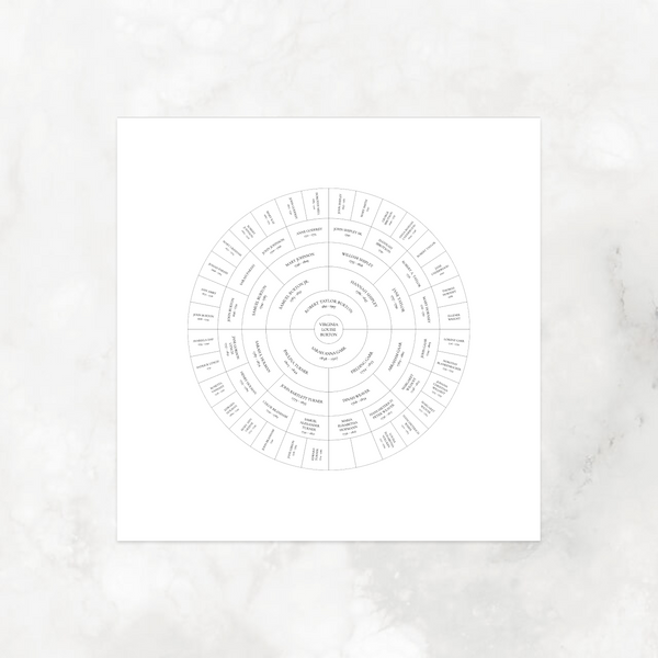 Classic White: Ancestry Circle Chart