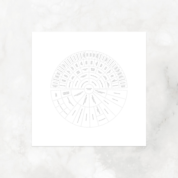 Classic White: Ancestry + Descendancy Circle Chart