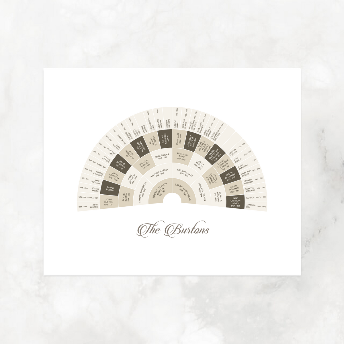 Family Tree Fan Chart Template