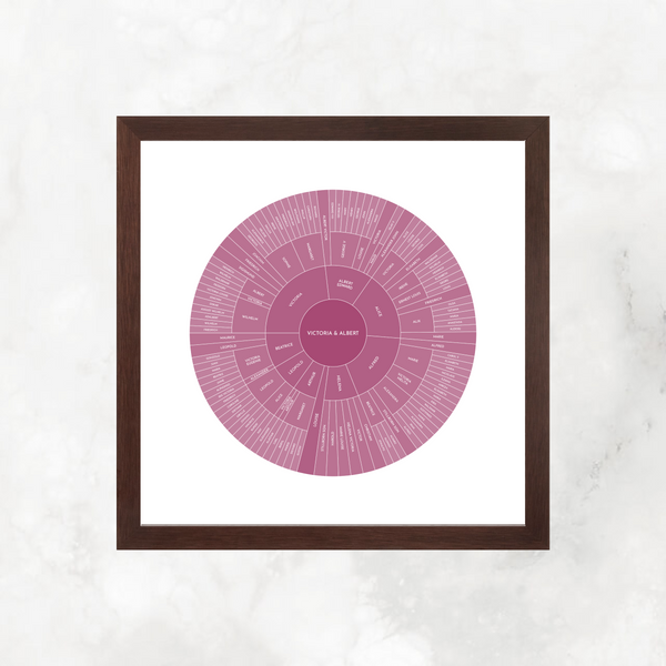 Mauve Ombre: Linked Descendancy Circle Chart