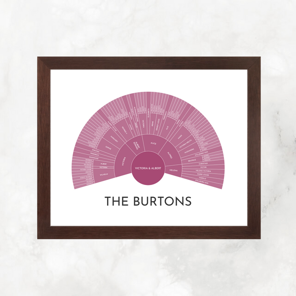 Mauve Ombre: Linked Descendancy Fan Chart