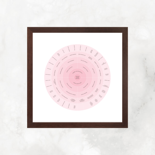 Pink Ombre: Ancestry Circle Chart