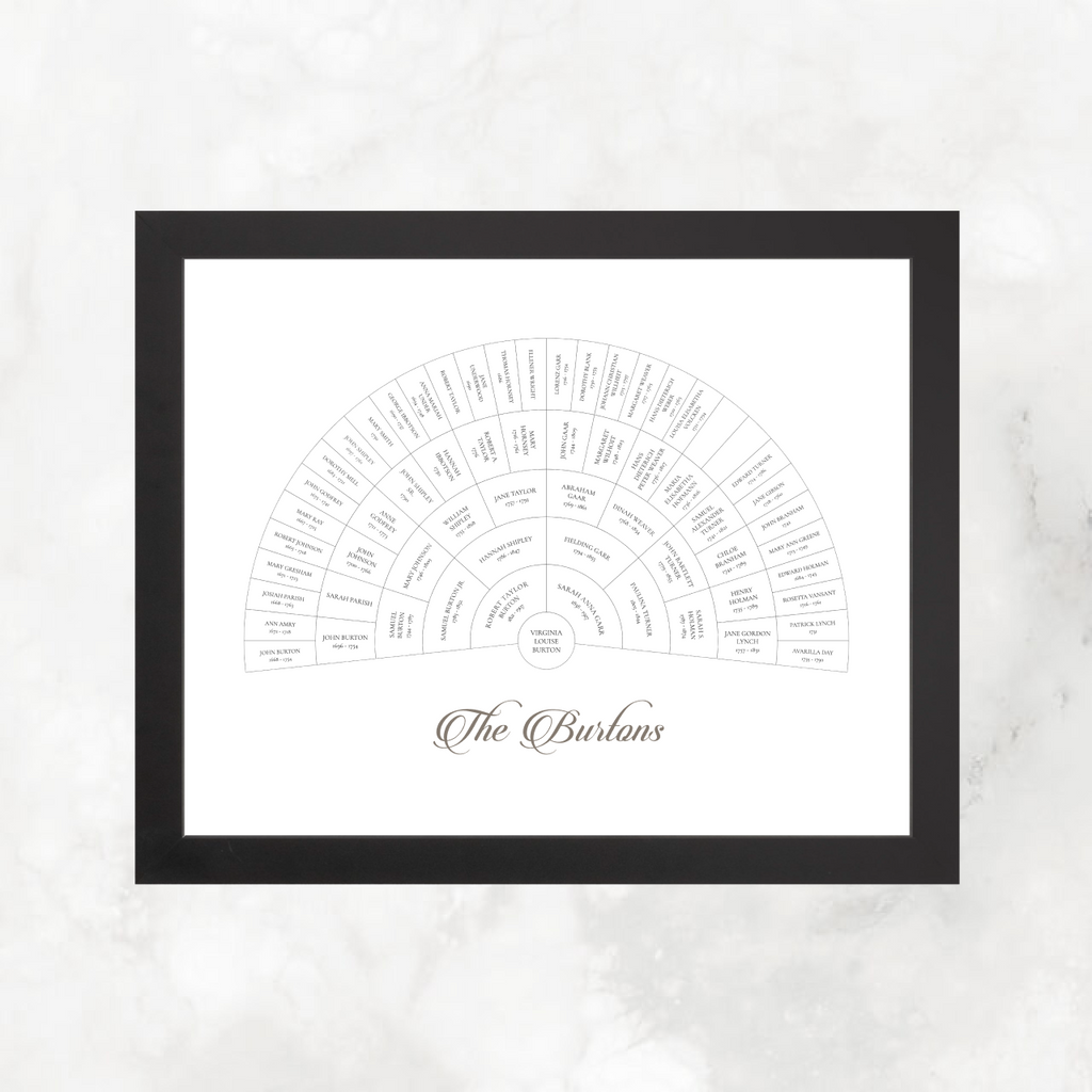 Classic White: Ancestry Fan Chart – Family Tree Chart classic-white-ancestry-fan-chart-family-tree-chart